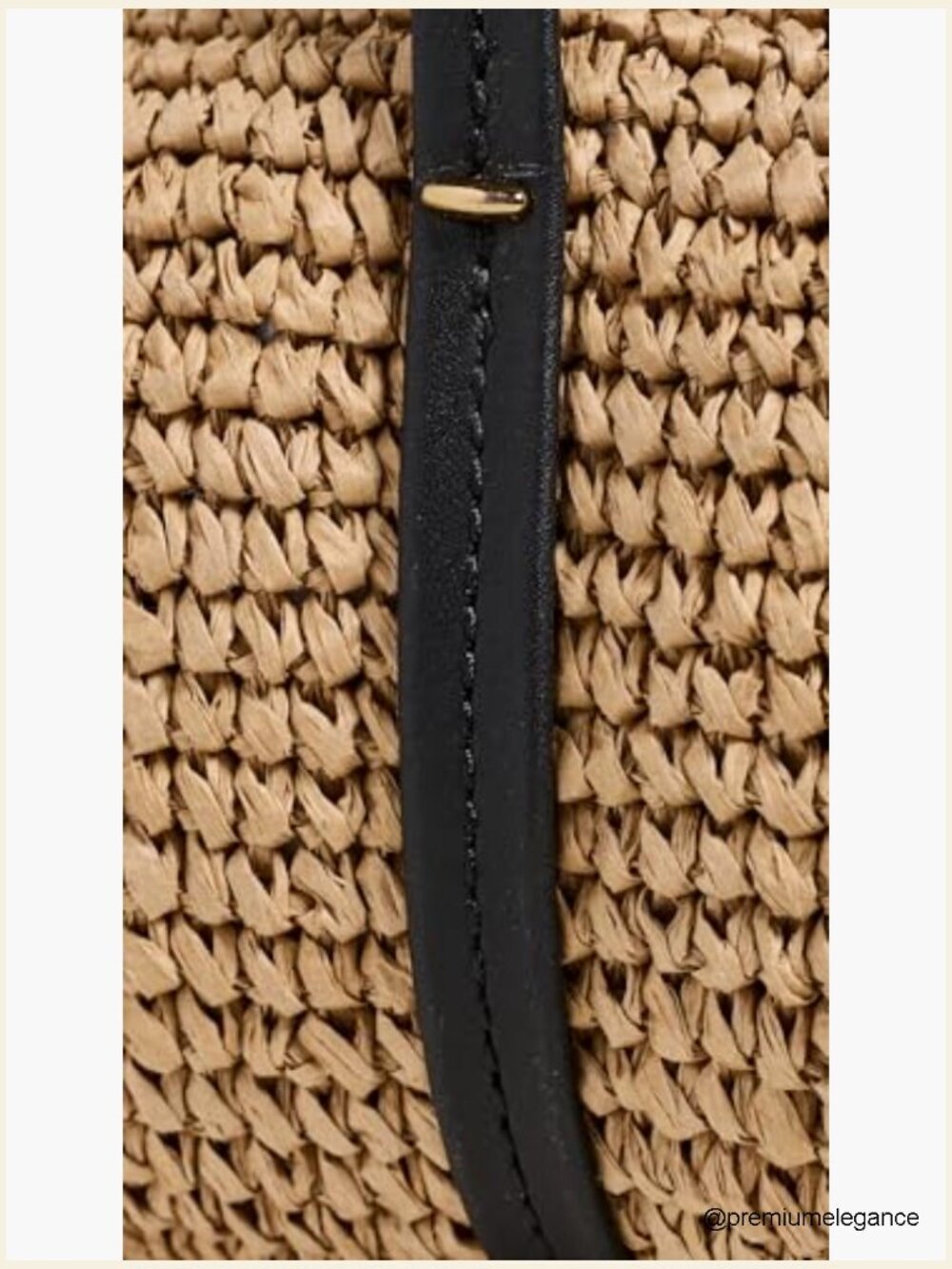 Leather Trim Shoulder Bag Gold-Tone Hardware Medium 10.75in - Picture 4 of 5